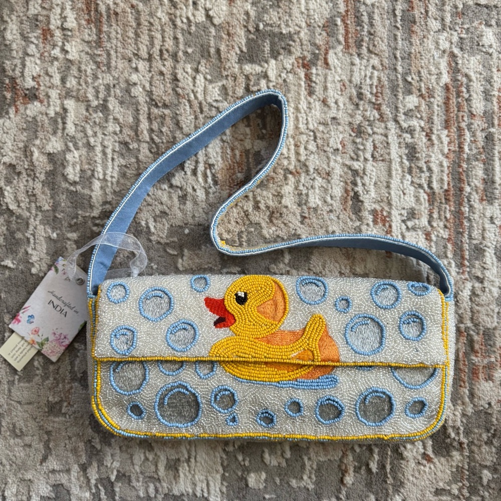 NWT Duck Beaded Shoulder Bag